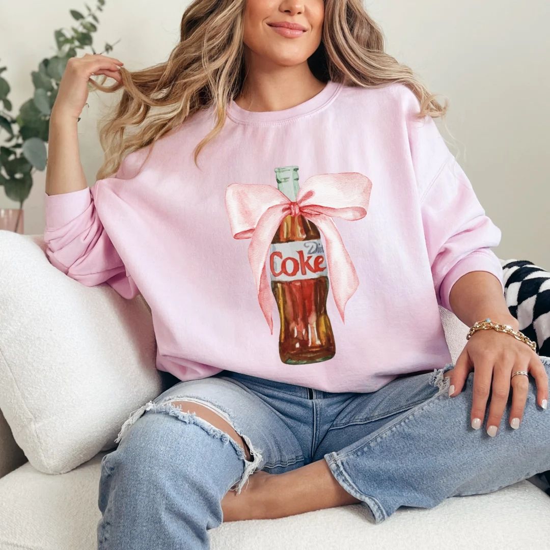 Diet Coke Pink Bow Sweatshirt, Diet Coca Cola Crewneck, Diet Coke Lover, I Need A Diet Coke, Funn... | Etsy (US)