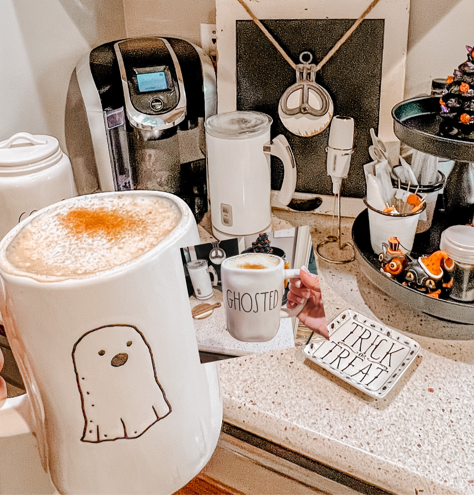 GHOSTED 👻 mug is LIFE 🍁🍂🍁 it’s perfection with my frothed creamer too!  If you don’t have a coffee bar you love time to make a change!! 

#LTKhome #LTKfindsunder50 #LTKHalloween