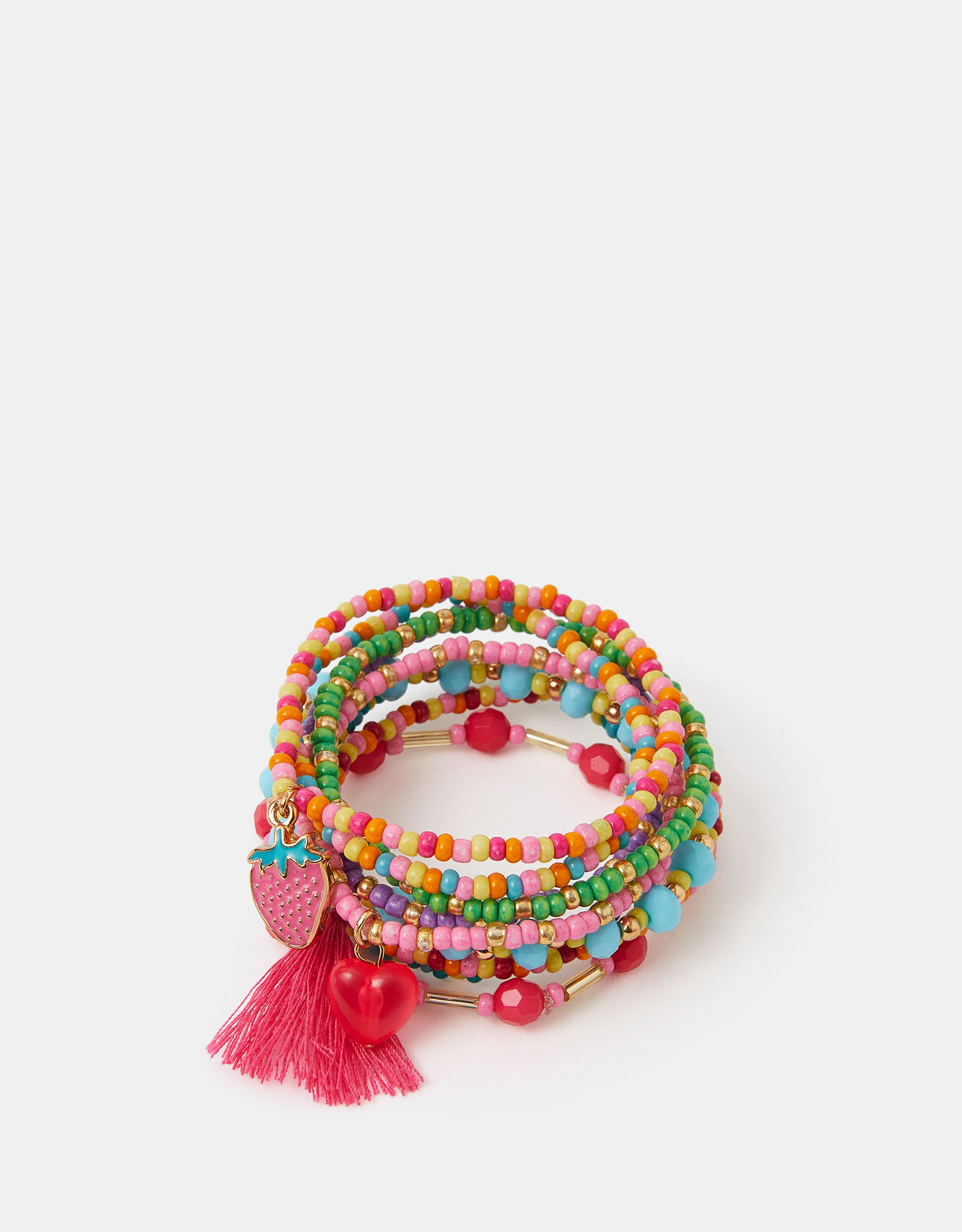 9-Pack Girls Charm Beaded Stretch Bracelets | Accessorize (Global)