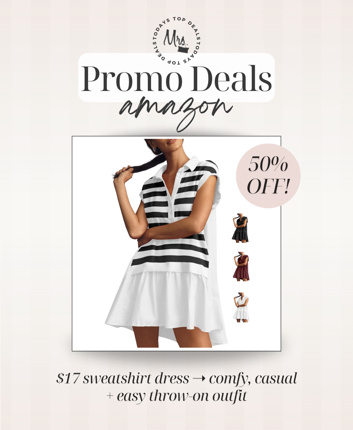 $17 sweatshirt dress ➝ comfy, casual + easy throw on outfit 

 #LTKootd #LTKSeasonal #LTKSaleAlert