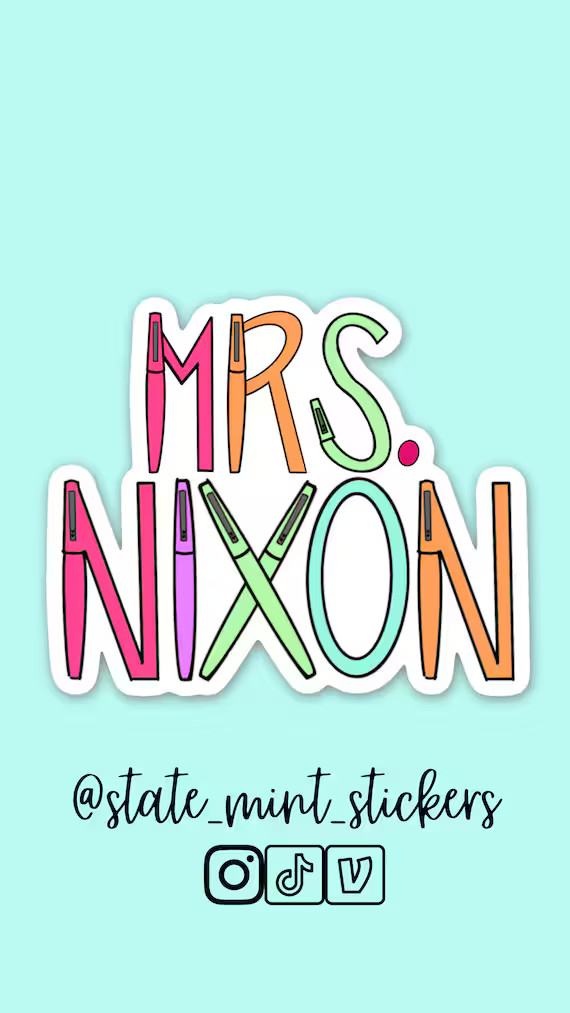 Custom Name Sticker for Teacher  Classroom Labels  Flair Pen - Etsy | Etsy (US)