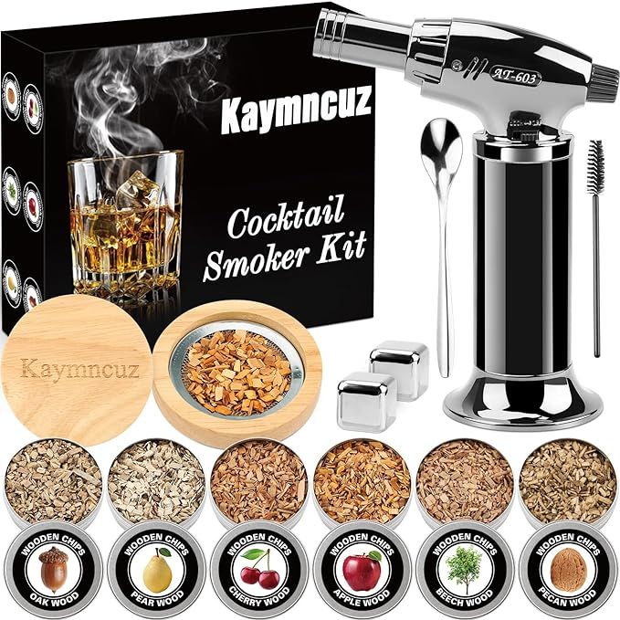 Cocktail Smoker Kit with Torch, Whiskey Smoker Kit with 6 Flavors Wood Chips, Old Fashioned Smoke... | Amazon (US)