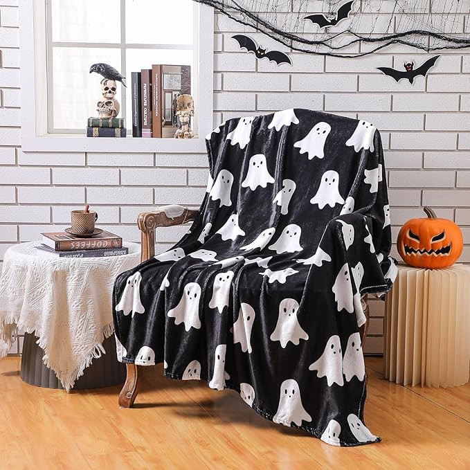 Buryeah Halloween Ghost Blanket Double Sided Ghost Fleece Throw Blanket 50 x 60 Inches Lightweigh... | Amazon (US)