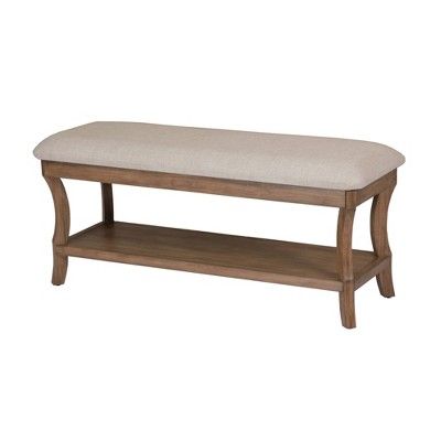 Shelburne Wood End of Bed Bench with Cushion Brown - Threshold™ | Target