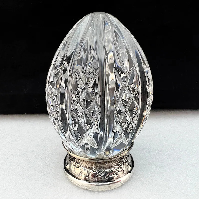 Waterford Crystal Annual EGG on Repousse Silver Stand 1999 10th Edition Easter & Beyond Sculpture... | Etsy (Global)