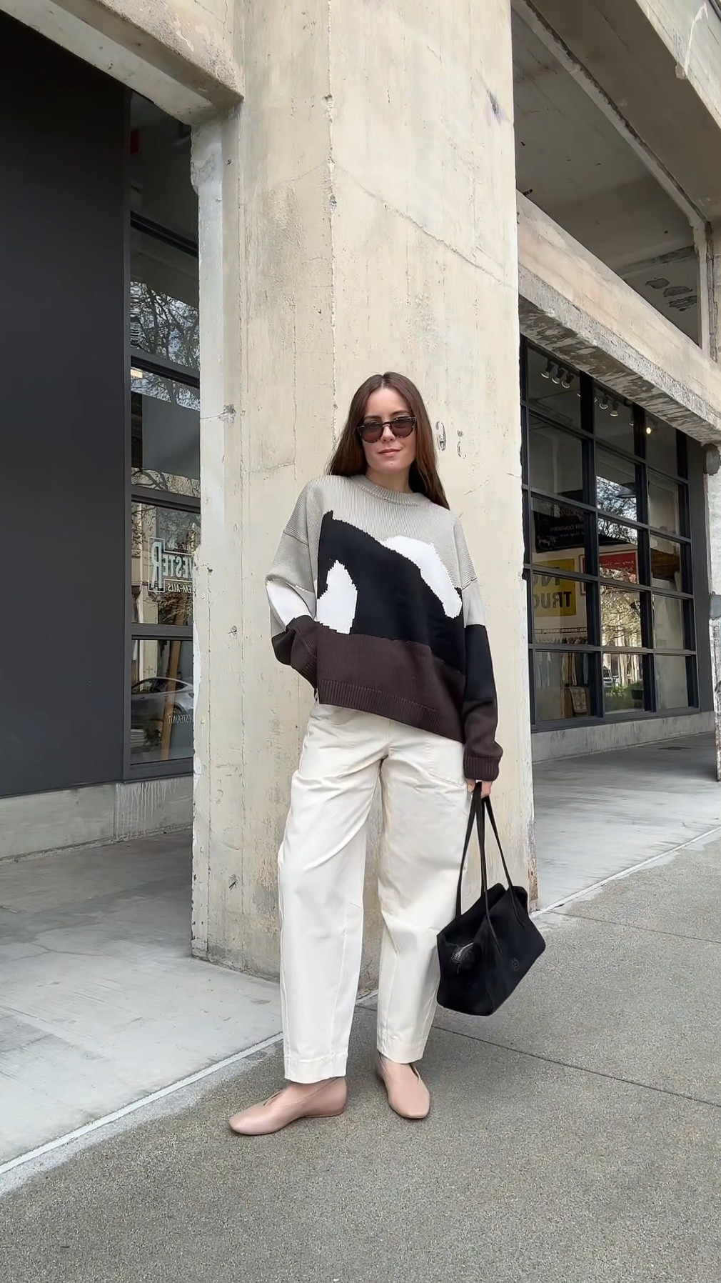 Easy casual everyday outfit. Transitional outfit idea. Sweater M, cotton pants 4, flats tts. 

#LTKgrwm #LTKWorkwear #LTKootd