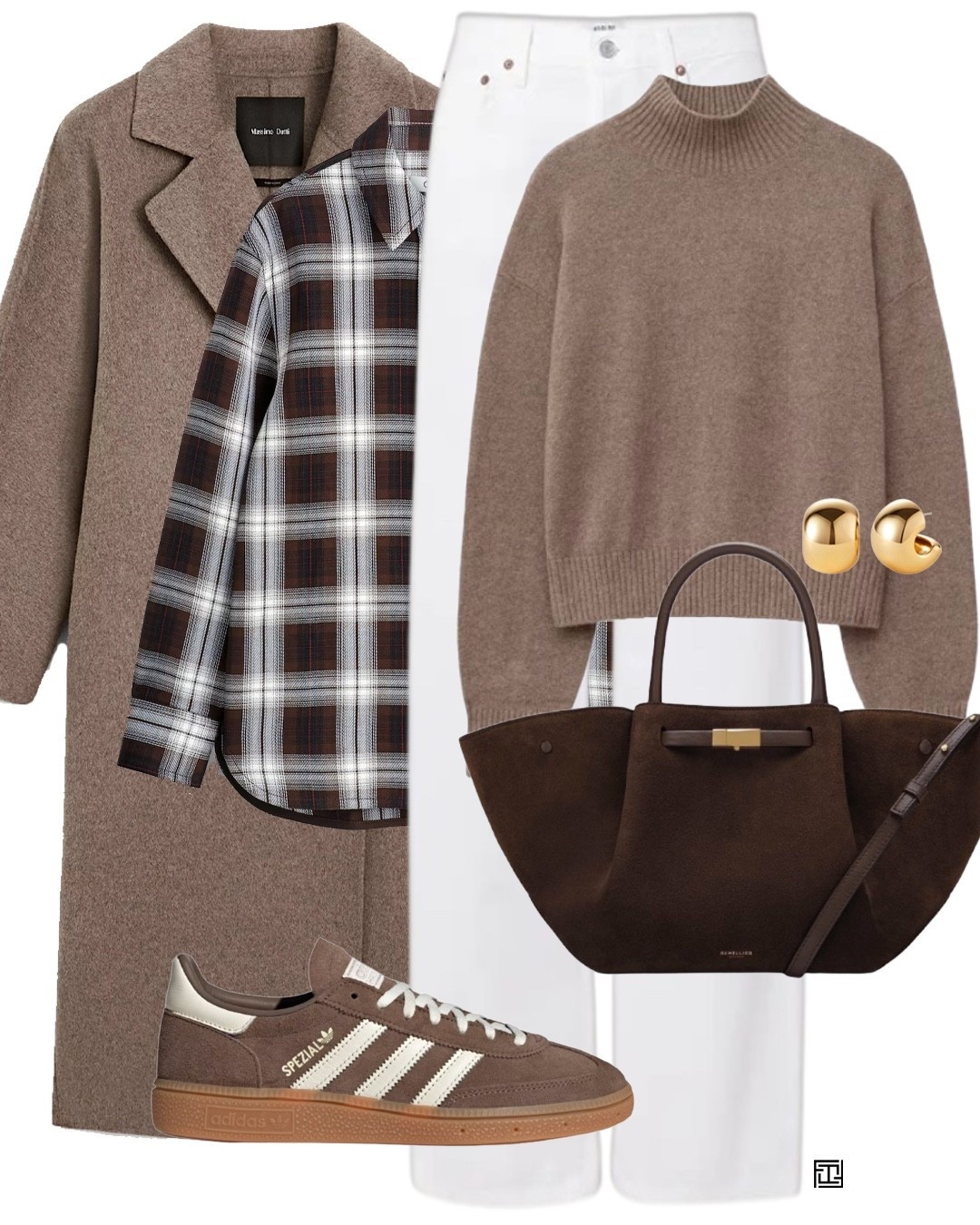 taupe beige wool coat white jeans check shirt brown suede bag taupe beige sneakers taupe jumper casual weekend outfit shopping lunch coffee break

#LTKwinter #LTKuk #LTKeurope