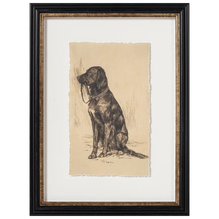 My Texas House Leashed Lab Sepia Two-Tone Framed Under Glass Wall Art 12x16 | Walmart (US)