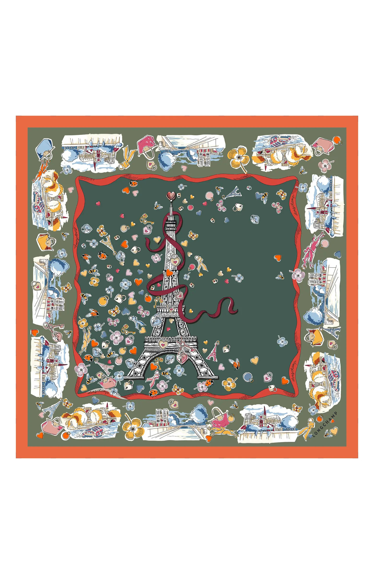 Eiffel Tower Silk Square Bandana | Nordstrom