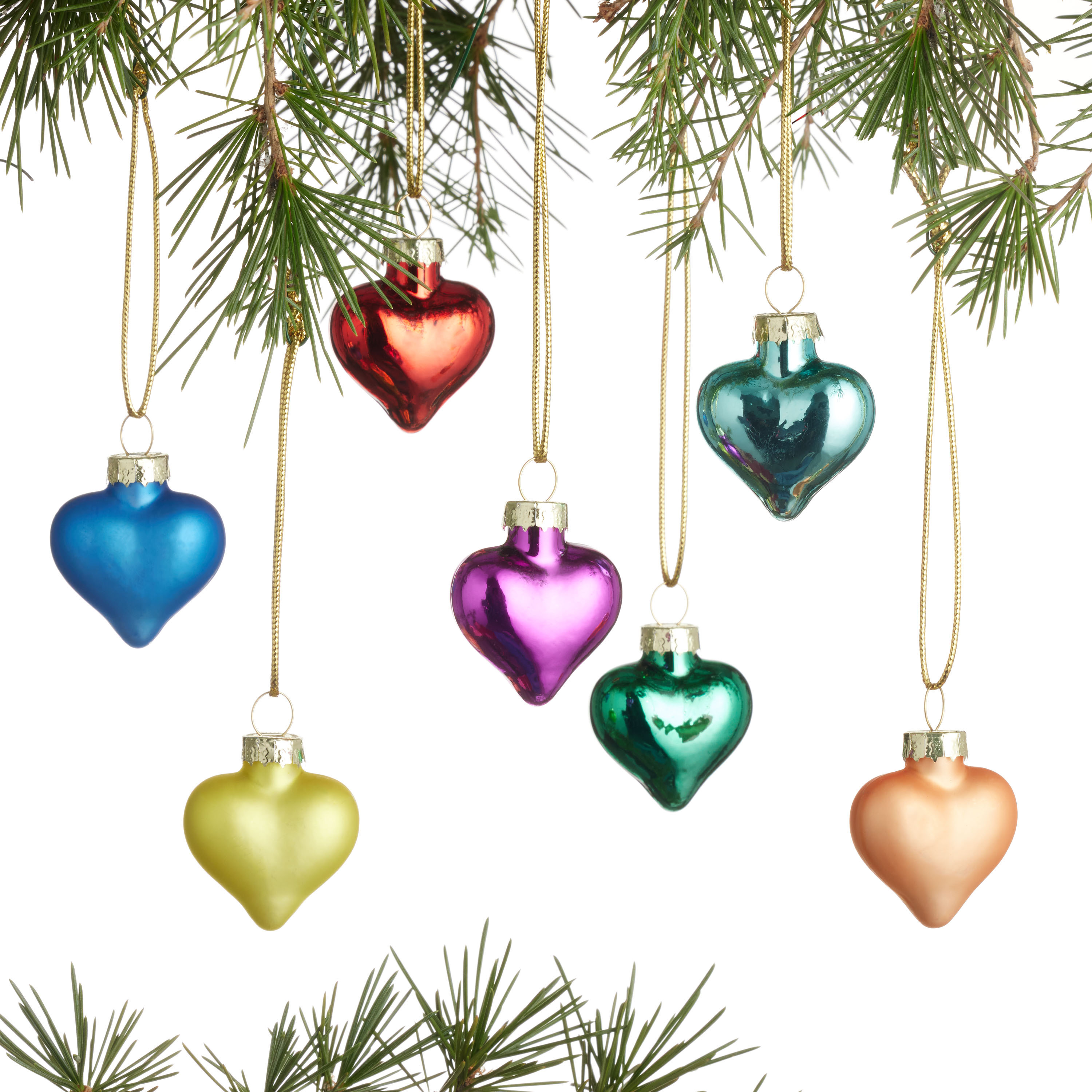 Multicolor Glass Heart Ornaments 16 Pack | World Market