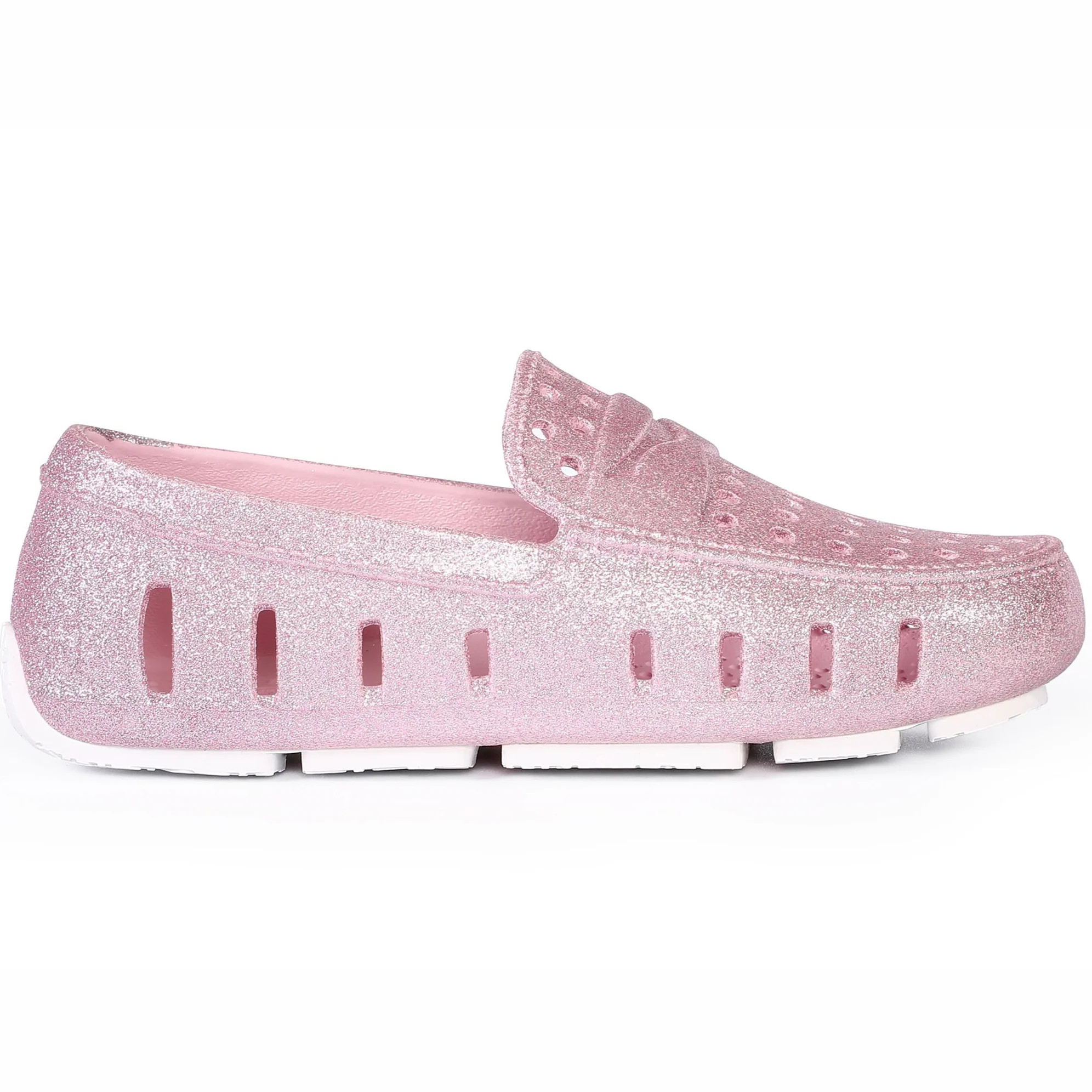 Kids Prodigy Pink Sparkle Bright White Loafers | Floafers