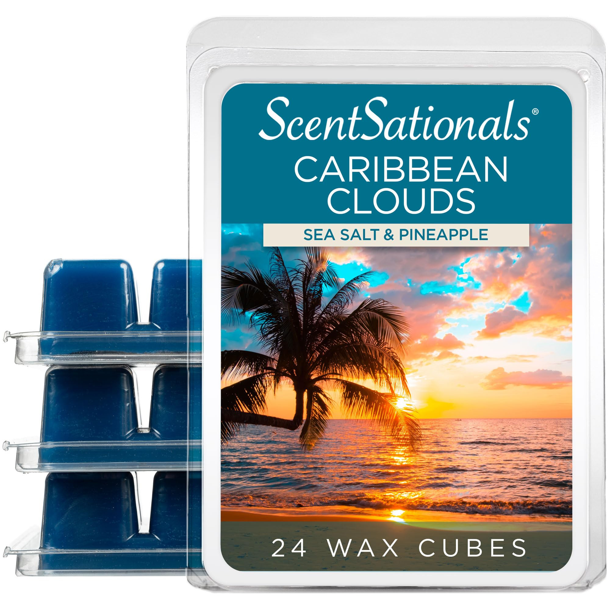 Scentsationals Wax Melts, Wax Cubes Strong Scent - Caribbean Clouds - Long Lasting Scented Wax Me... | Amazon (US)