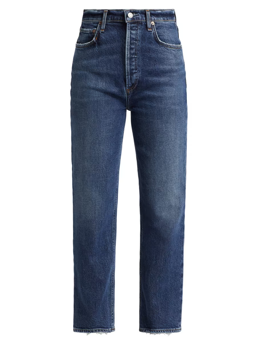 Agolde High-Rise Cropped Straight Jeans | Saks Fifth Avenue | Saks Fifth Avenue