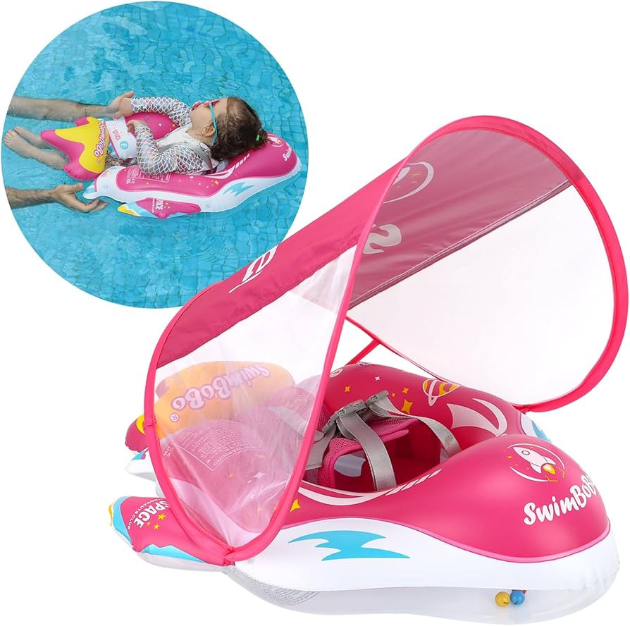 Swimbobo Baby Pool Float Inflatable Spaceship Infant Swim Float with Cloth Safety Seat Pool Toys ... | Amazon (US)