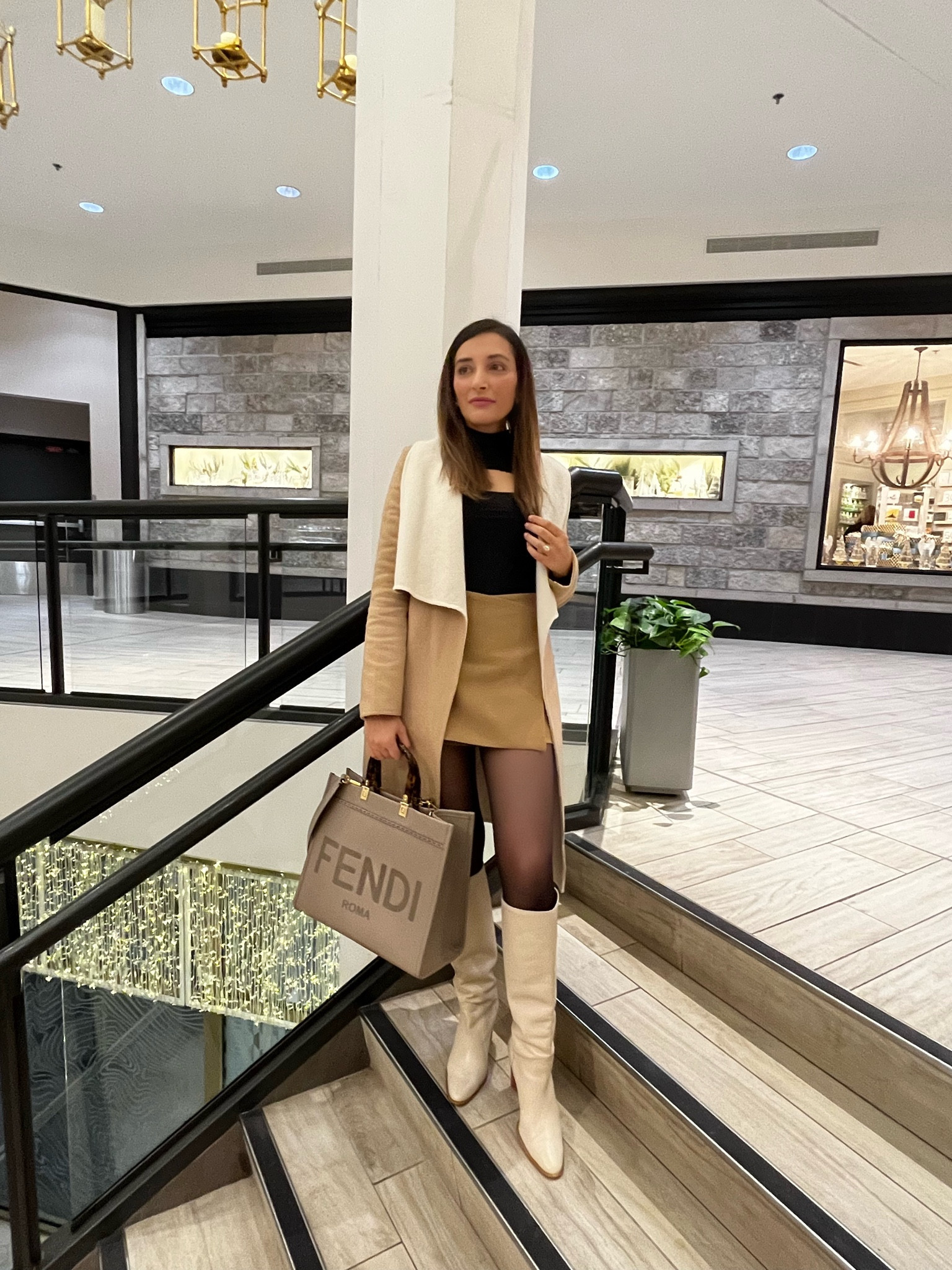 Camel  jacket 
Boots 
Fendi 

#LTKunder100 #LTKsalealert #LTKunder50