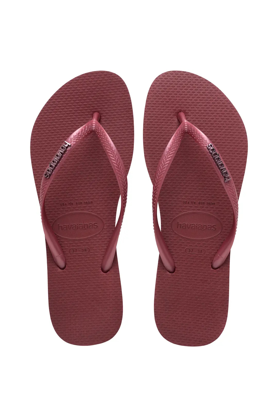 Havaianas Slim Logo Metallic Amaranth | PrettyLittleThing UK