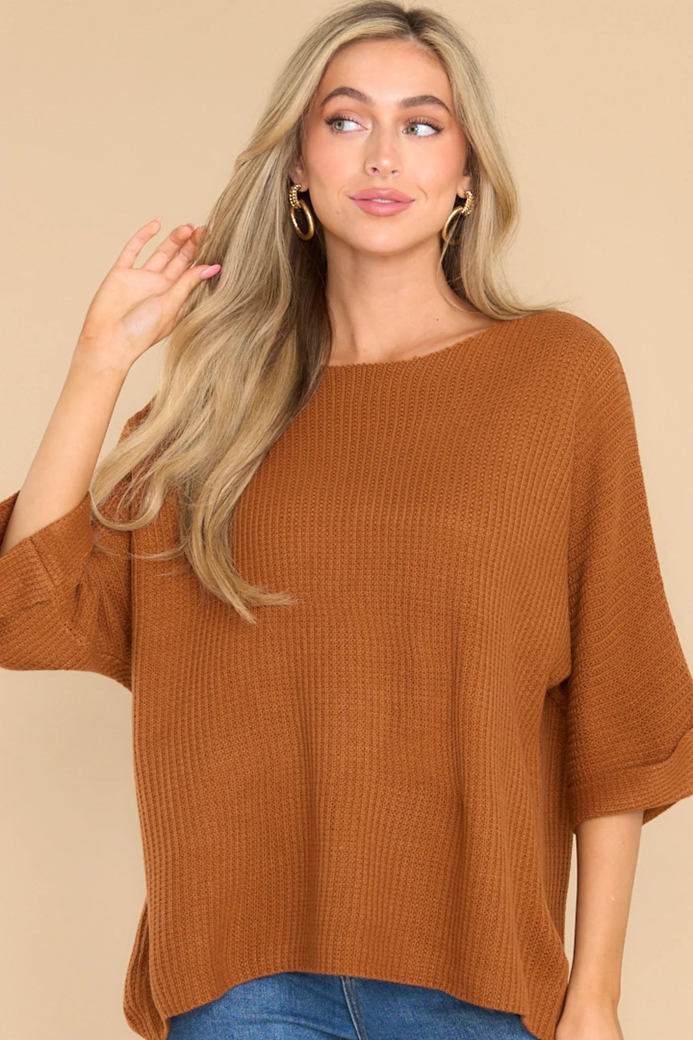 Totally Trendy Caramel Top | Red Dress 