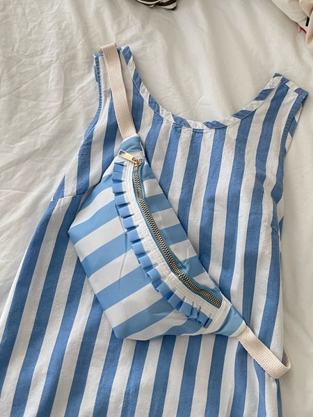 Blue and white striped ruffle Fanny pack. Stoney Clover dupe  

#LTKSeasonal #LTKunder50 #LTKitbag