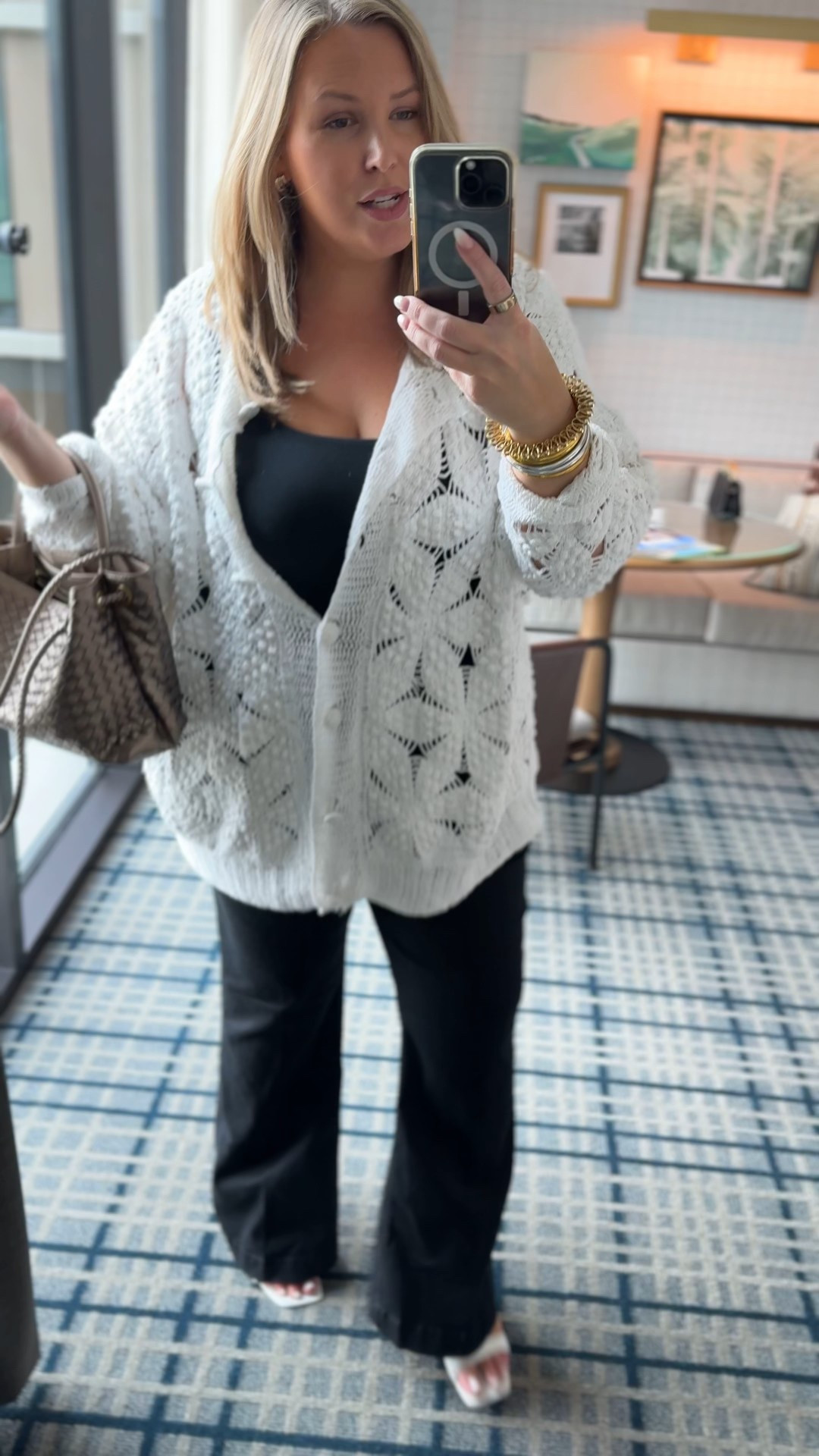 Quick change to go eat late lunch! Spanx jeans are comfy and run true! I’m in 2X regular. Xxl bodysuit and XL granny sweater! 

#LTKPlusSize #LTKCon #LTKMidsize