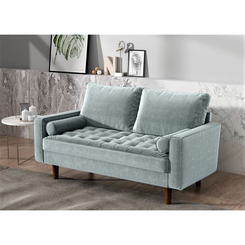 Clovis Velvet Square Arm Loveseat | Wayfair Professional