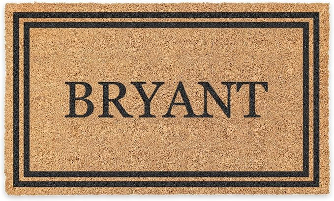 COCO MATS 'N MORE 22” x 36” Black Coir Personalized Door Mat, Made in USA Welcome Mats with V... | Amazon (US)