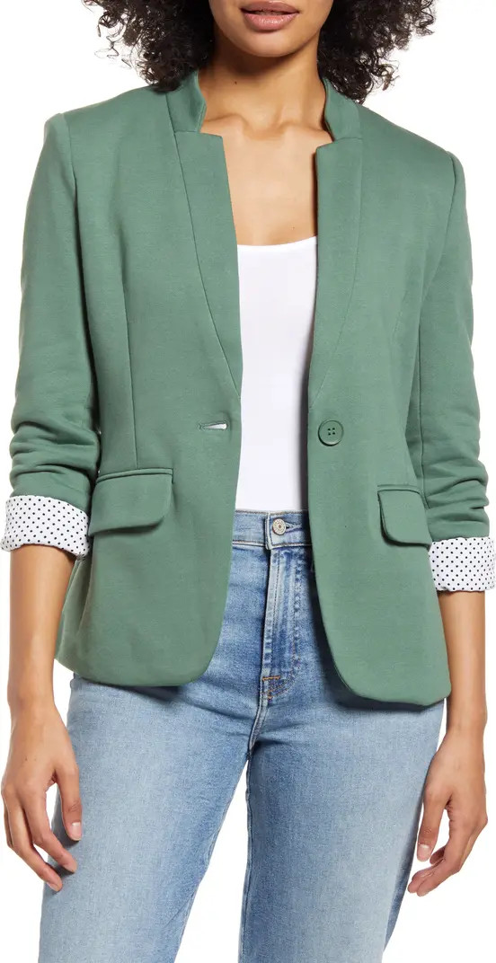 Inverted Notch Collar Cotton Blend Blazer | Nordstrom