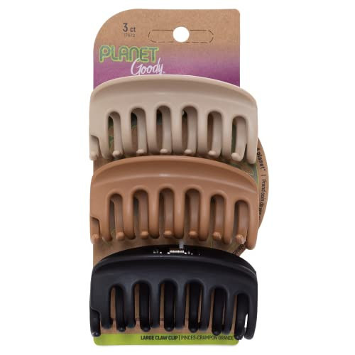 GOODY Planet Sustainable Round Claw Clips, Assorted Colors (Colors may vary), 3 Counts (Pack of 1) - Pain-Free Hair Accessories for Women, Men, Boys and Girls | Amazon (US)