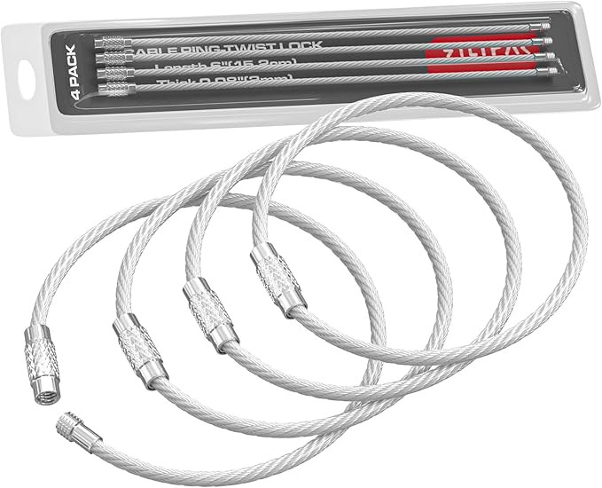 Large Key Ring Wire Stainless Steel Keychain Car Cable Keyring Loop Luggage Tag Hinge Keepers Bin... | Amazon (US)