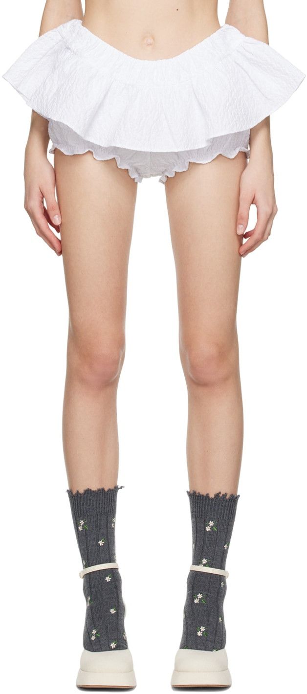 White Double Layer Shorts | SSENSE