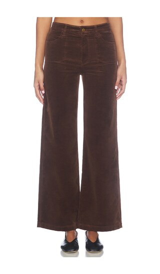 PAIGE Anessa With Stitch Utility Pockets Wide Leg Corduroy Pant in Brown. - size 24 | Revolve Clothing (Global)