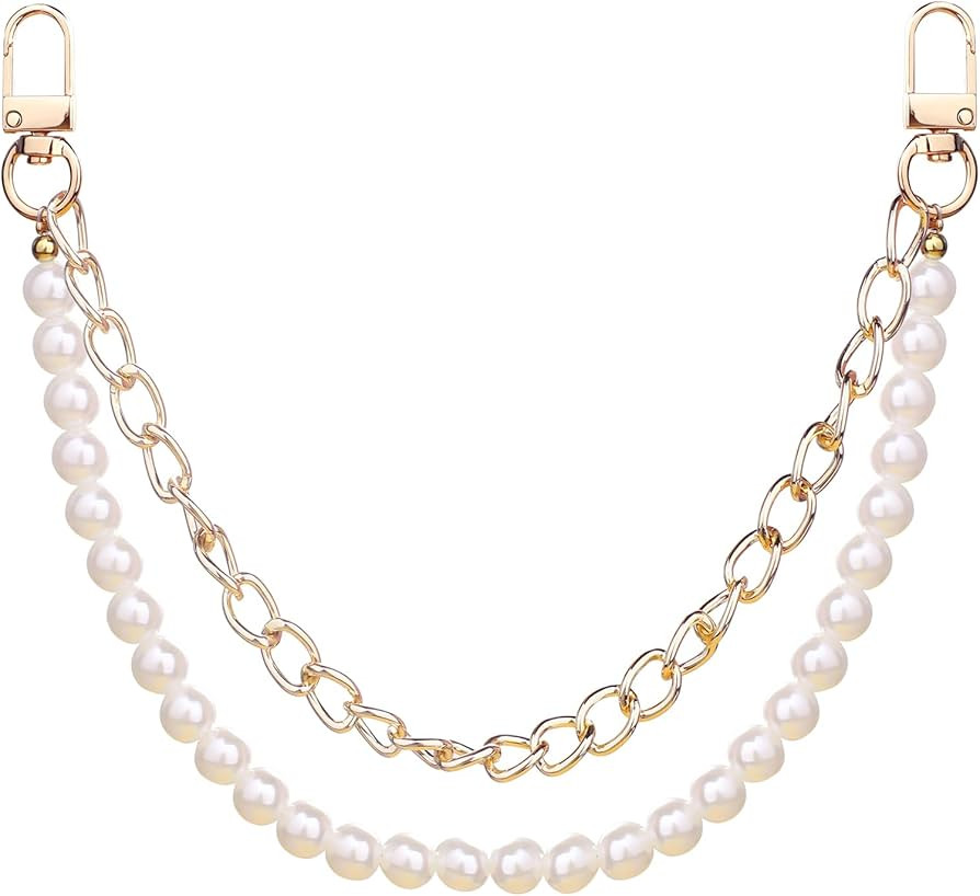 Purse Chain Pearl Bag Chains Purse Charms with Gold Straps Bag Charms for Handbags(1) | Amazon (US)