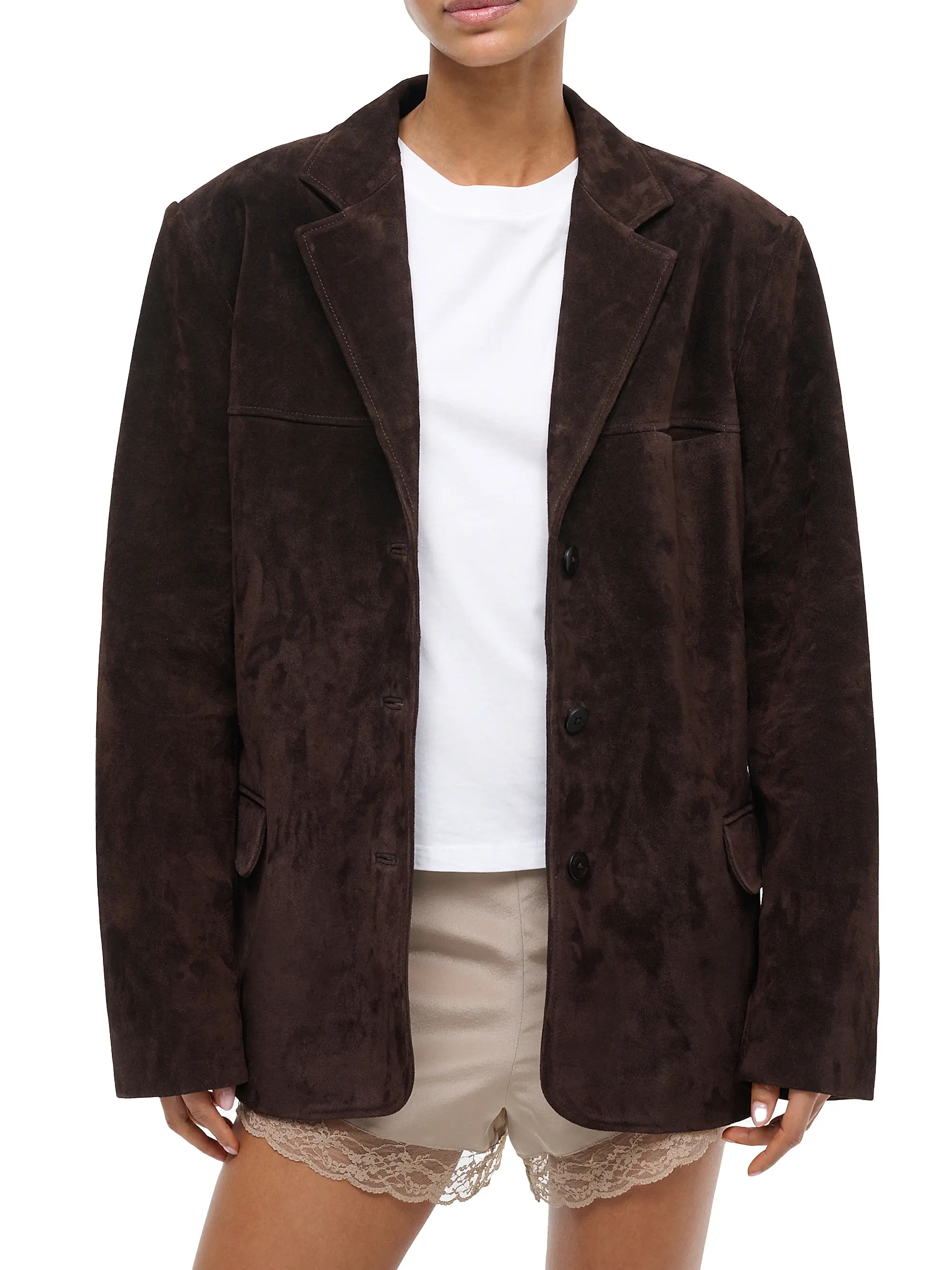 Natalie Suede Oversized Jacket | Saks Fifth Avenue