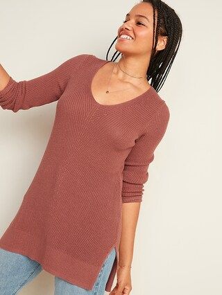 Textured V-Neck Sweater Tunic for Women | Old Navy (US)