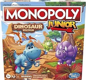Monopoly Junior Dinosaur Edition Board Game, Kids Board Games, Fun Dinosaur Toys, Dinosaur Board ... | Amazon (US)