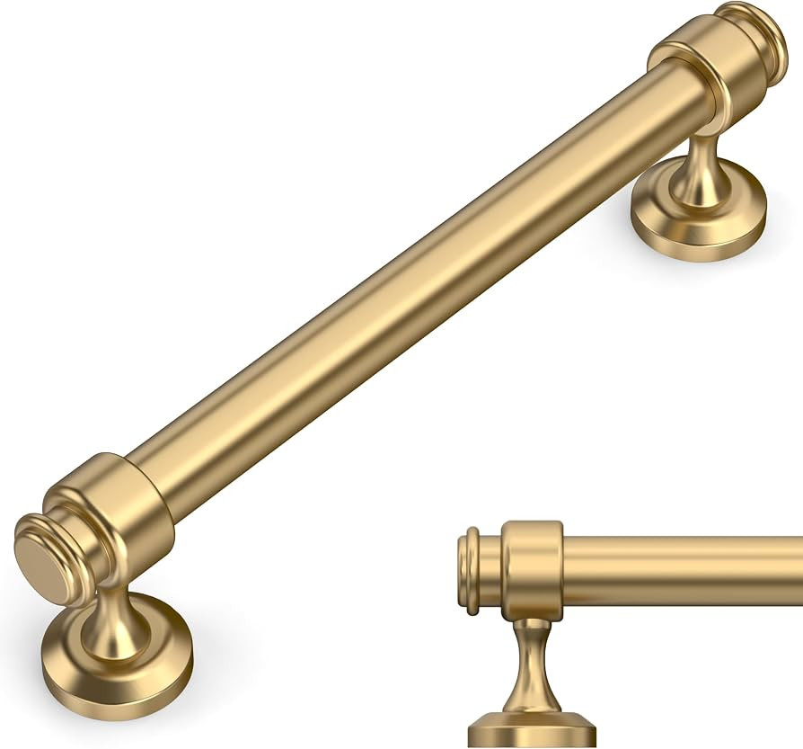 Amerdeco 10 Pack Champagne Bronze Cabinet Pulls 5 Inch Hole Centers Cabinet Handles for Kitchen C... | Amazon (US)