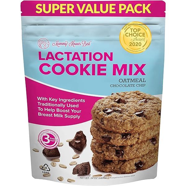 Lactation Cookies Mix - Oatmeal Chocolate Chip Breastfeeding Cookie Supplement Support for Breast Mi | Amazon (US)