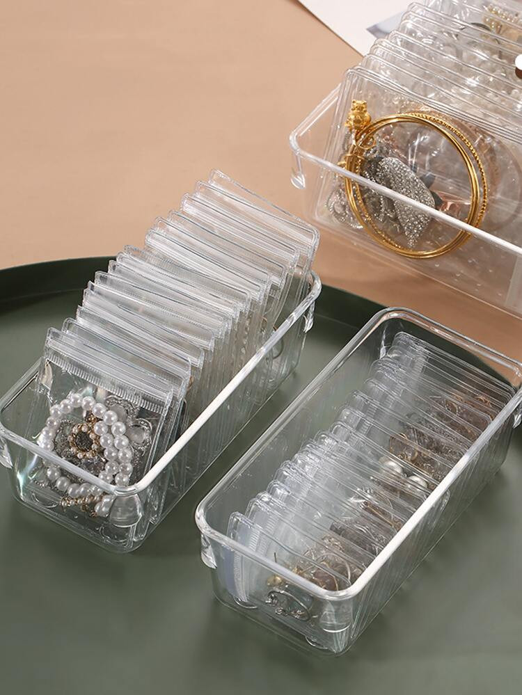 1pc Clear Jewelry Box & 20pcs Storage Bag | SHEIN