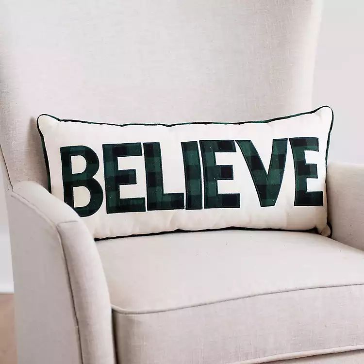 New!Believe Embroidered Accent Pillow | Kirkland's Home