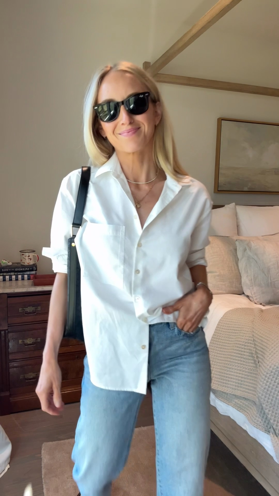 Favorite everyday denim : size down one size
Favorite AYR white button down shirt: true to size

Black handbag / summer outfits

#LTKootd