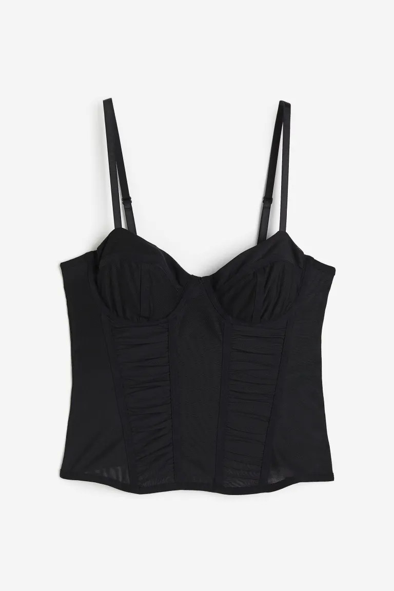 Mesh Bustier Top - Dark gray - Ladies | H&M US | H&M (US + CA)