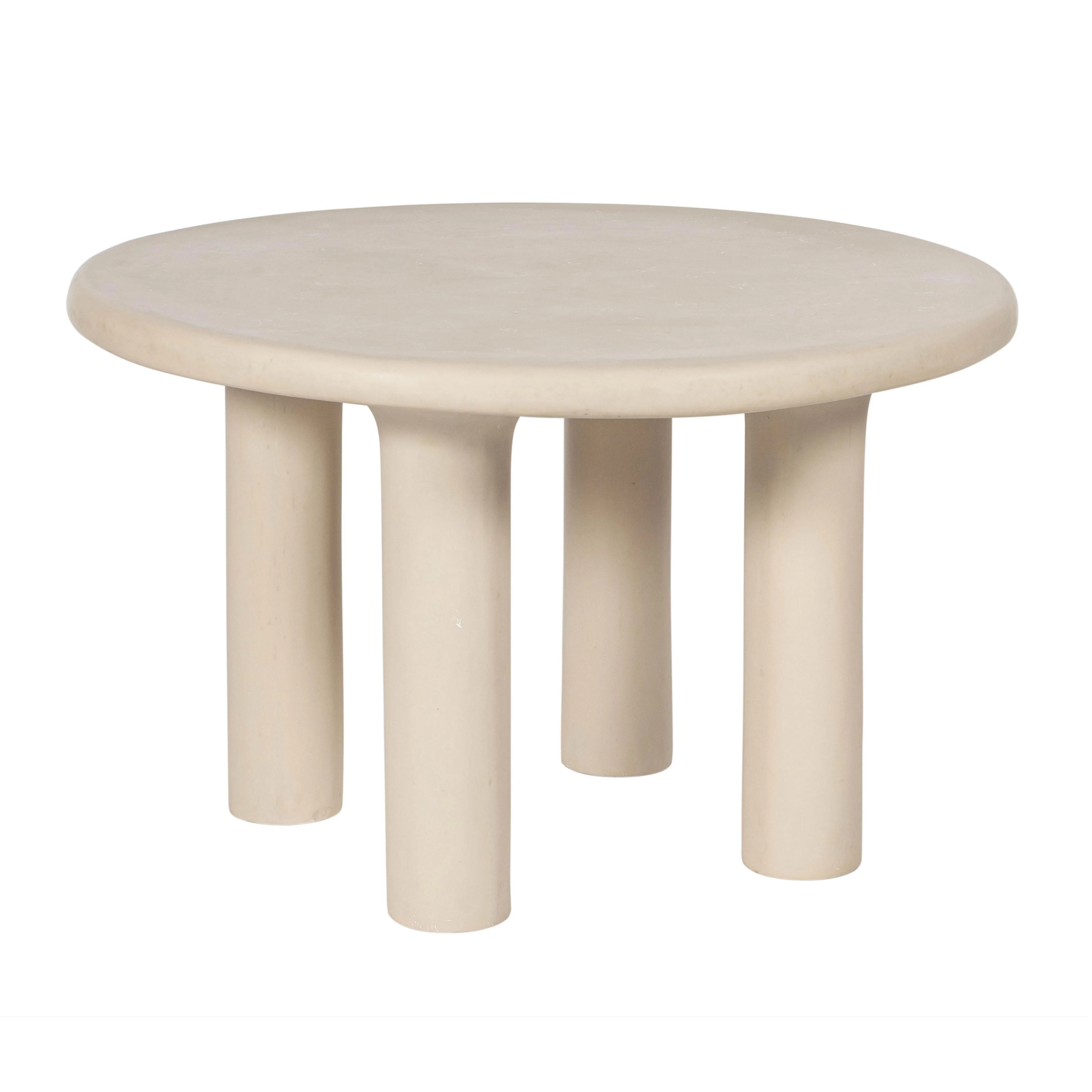 Barbara 47" Cream Textured Indoor / Outdoor Round Dining Table | TOV Furniture