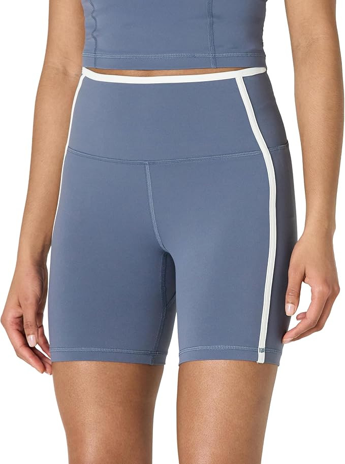 Amazon Essentials Women's Active FormFlex Buttery Soft High Waist 6" Biker Shorts with Contrast T... | Amazon (US)