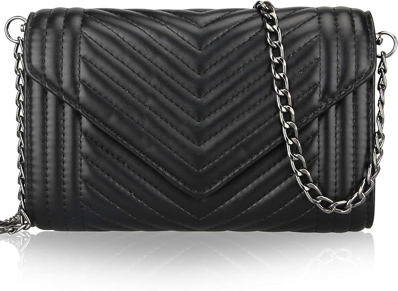 Small Leather Crossbody Bag for Women Clutch Purse Cross Body Purse Shoulder Bags with Chain Stra... | Amazon (US)