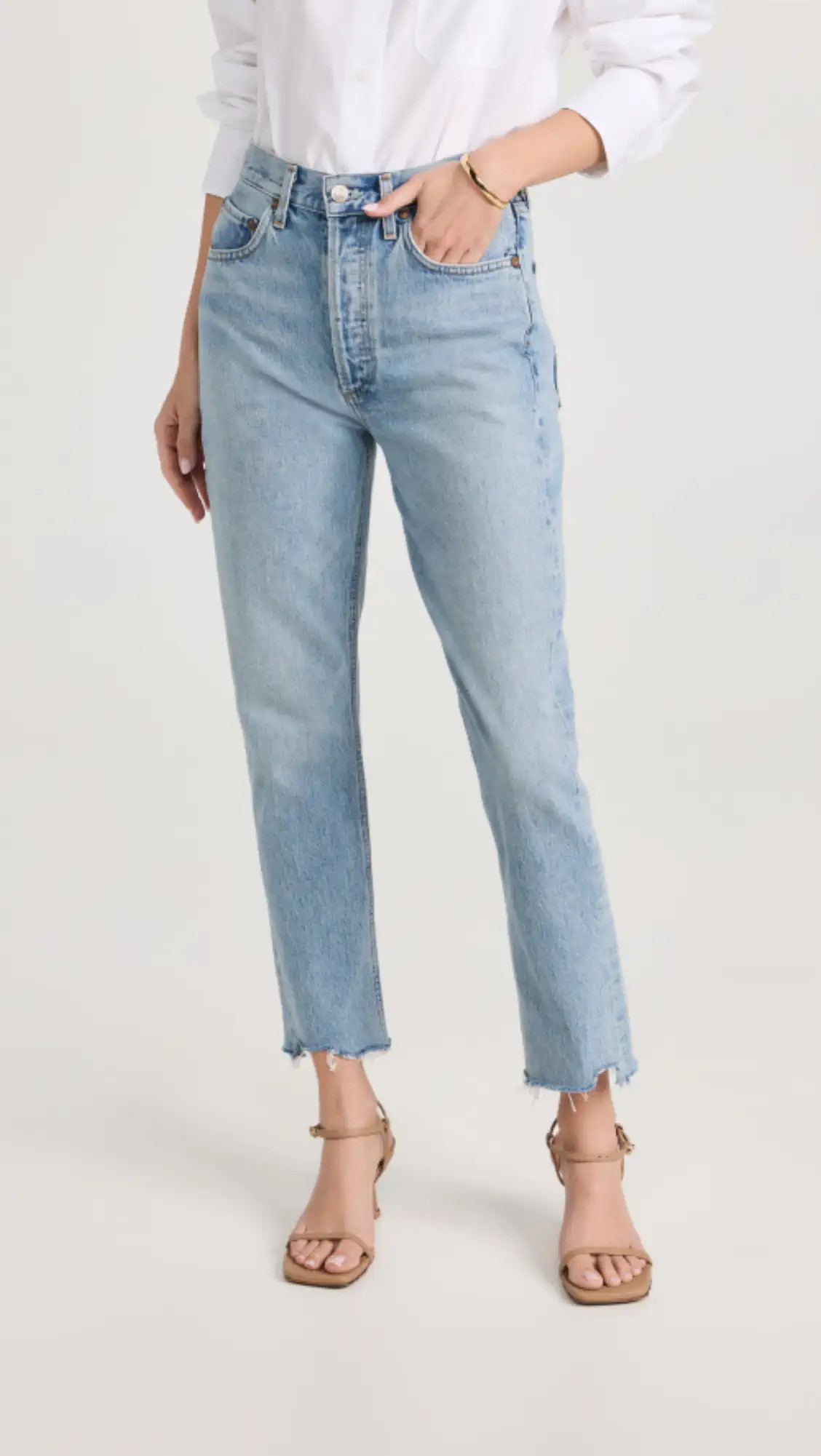 Riley High Rise Straight Crop Jeans | Shopbop