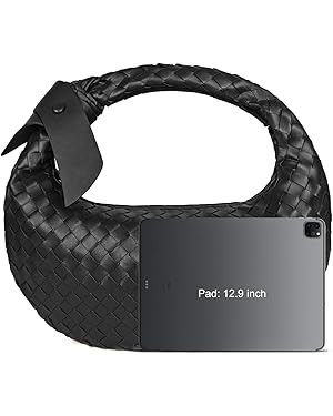 Bow Knotted Woven Dumpling PU Leather Dinner Hobo Tote Clutch Drop Trendy Purse Handbags For Wome... | Amazon (US)