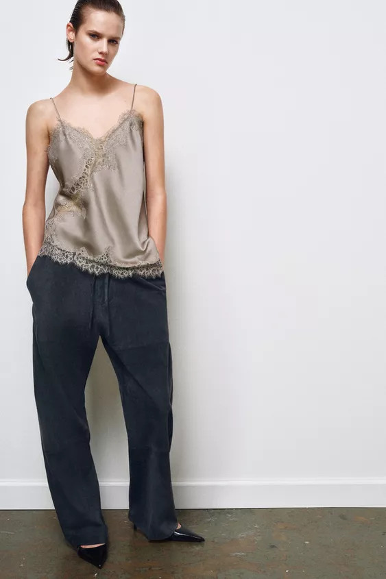ZW COLLECTION LACE CAMISOLE TOP | Zara UK