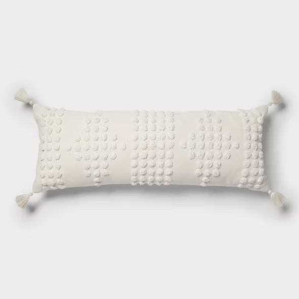 Oversized Oblong Tufted Diamond Throw Pillow Cream - Opalhouse™ | Target