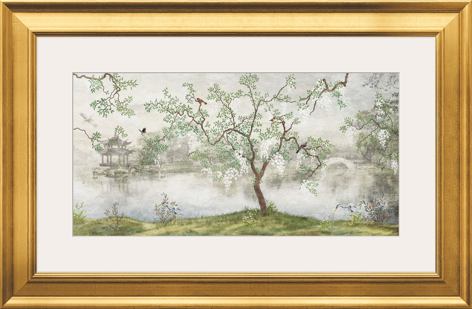 Tree With Birds In Japanese Garden Wall Art | Great Big Canvas - Dynamic