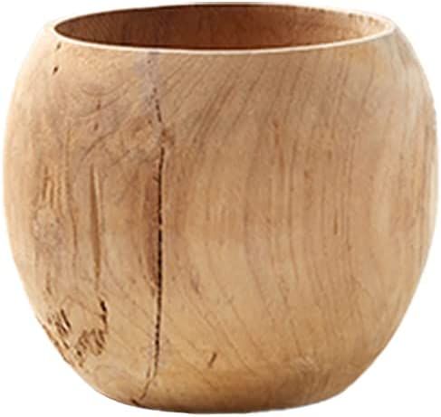 Serene Spaces Living Handmade Natural Teak Vase, Fish-Bowl Shaped Wood Vase, Rustic Wood Planter ... | Amazon (US)