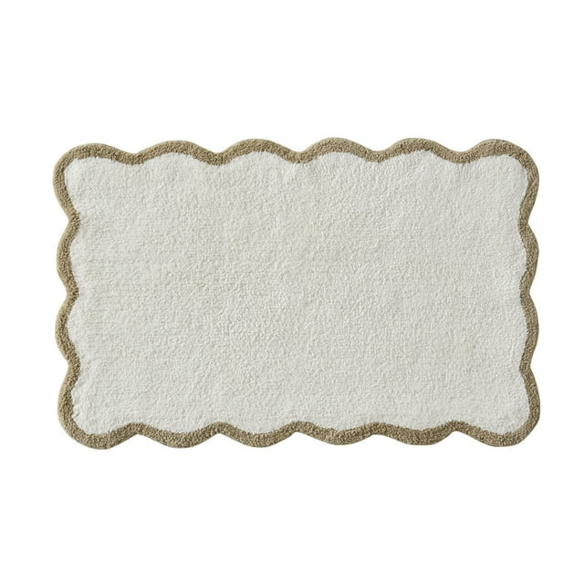 My Texas House Whitney Ivory Scallop Cotton Bath Rug, 20" x 32" | Walmart (US)